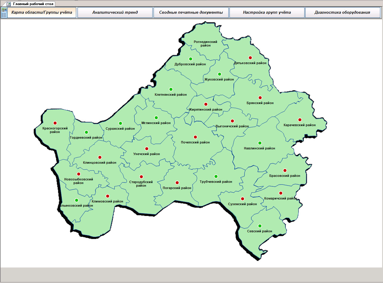 Карта районов брянской области с границами районов